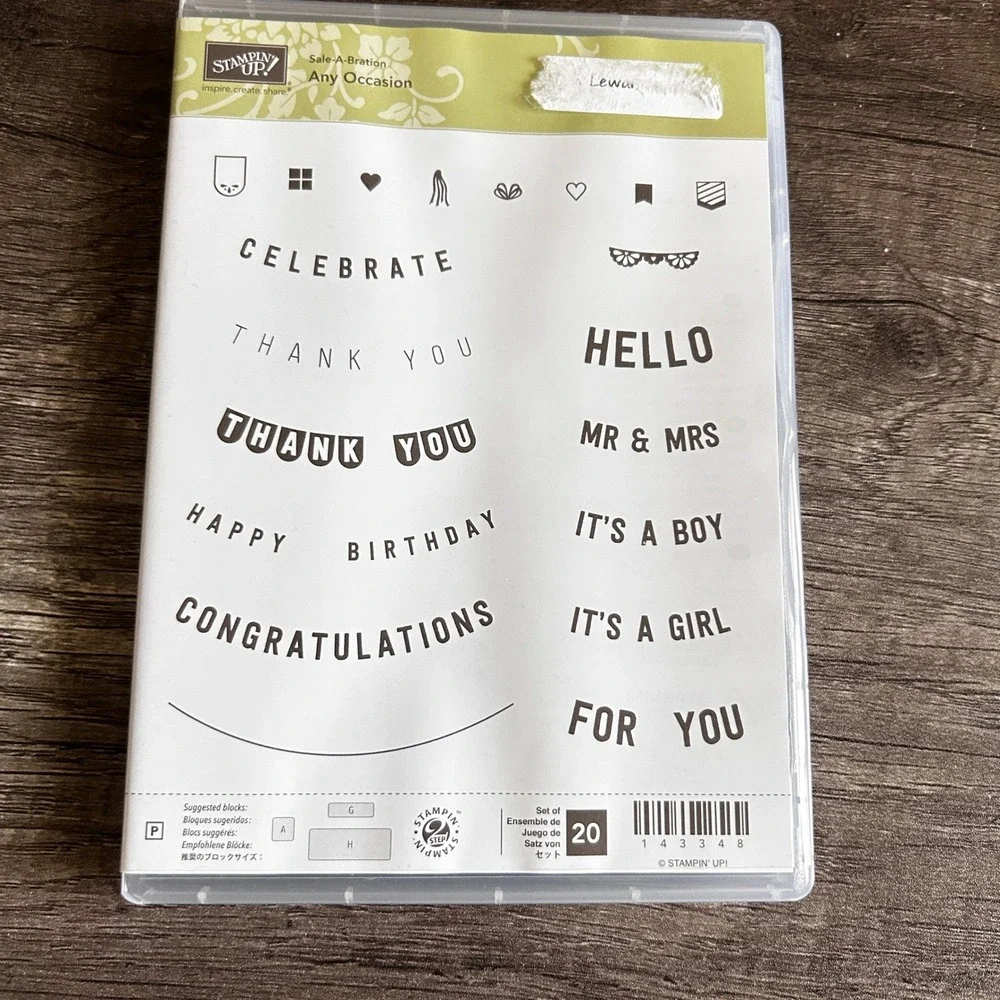 Stampin Up Any Occasion Clear Stamp Set 20 Pc Sentiment Cardmaking Crafting DIY‎